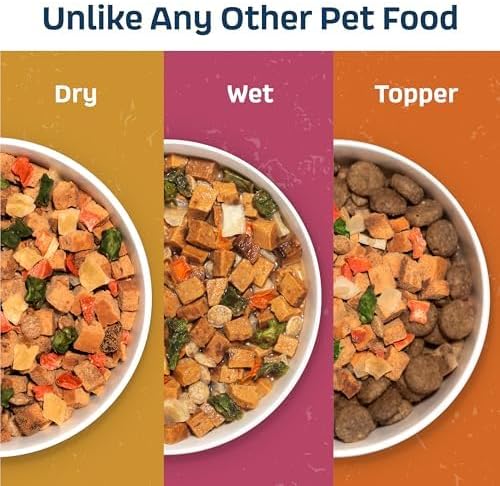 Natural Dog Food - Slow-Roasted Beef Bowl with Ancient Grains, Vegetables & Fruits - Ideal Wet/Dry Meal or Premium Dog Food Toppers for Picky Eaters (6 oz)