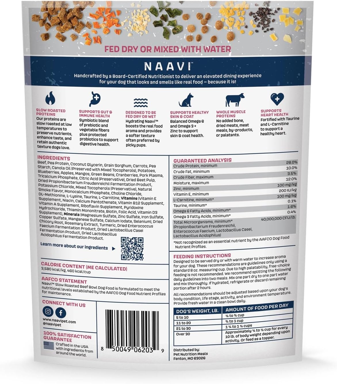 Natural Dog Food - Slow-Roasted Beef Bowl with Ancient Grains, Vegetables & Fruits - Ideal Wet/Dry Meal or Premium Dog Food Toppers for Picky Eaters (6 oz)