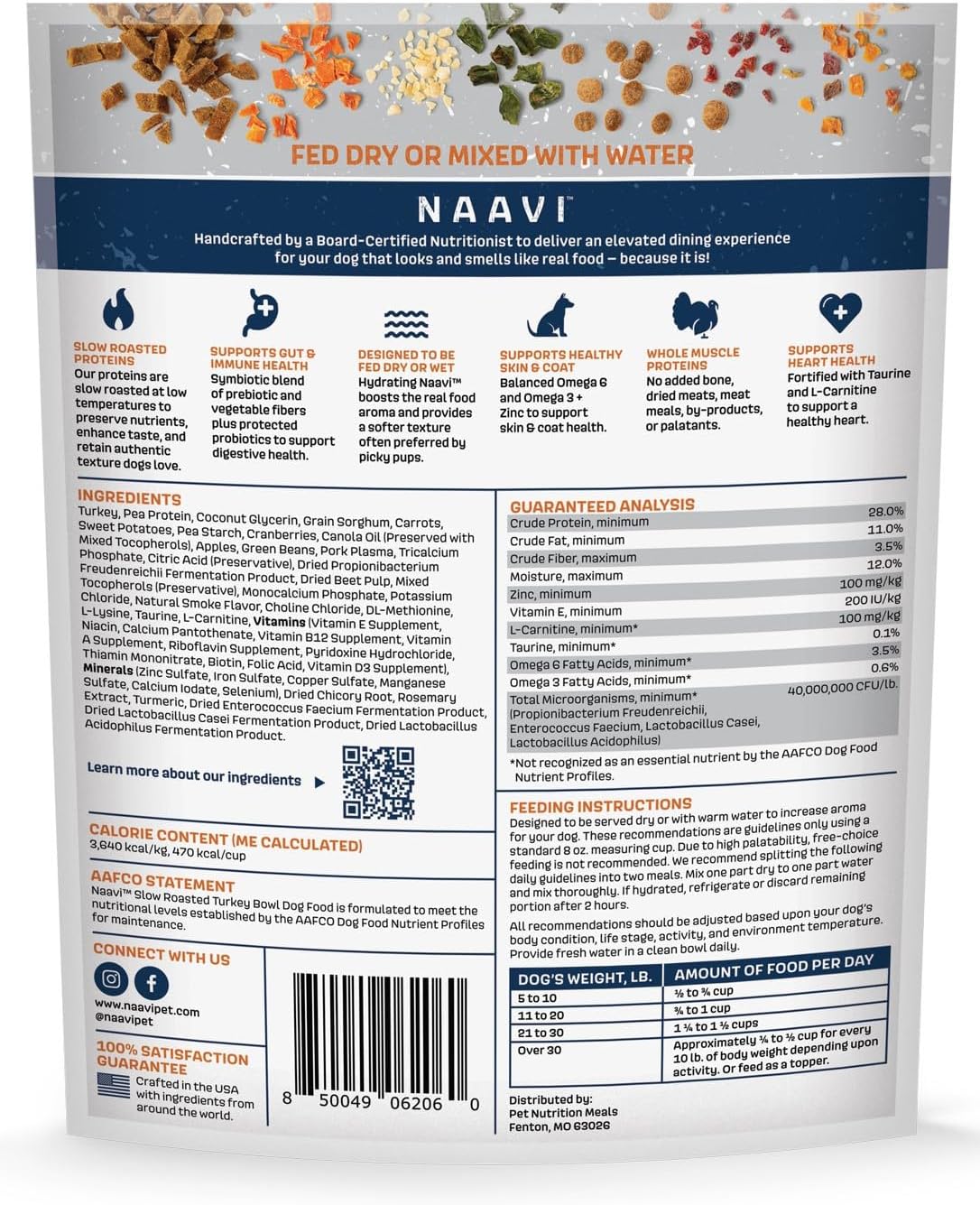Natural Dog Food - Slow-Roasted Turkey Bowl with Ancient Grains, Vegetables & Fruits - Ideal Wet/Dry Meal or Premium Dog Food Toppers for Picky Eaters (6 oz)