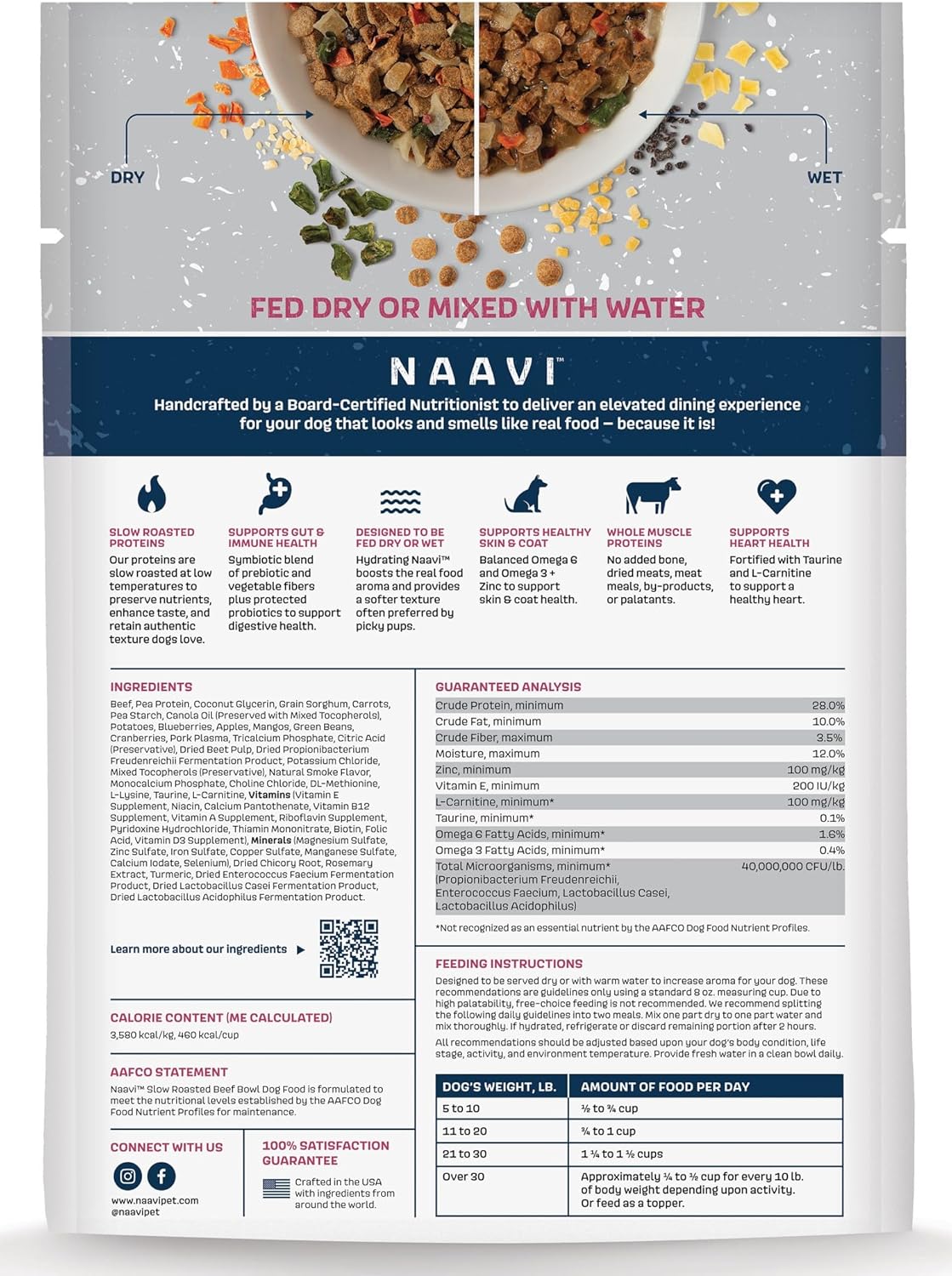 Natural Dog Food - Slow-Roasted Beef Bowl with Ancient Grains, Vegetables & Fruits - Ideal Wet/Dry Meal or Premium Dog Food Toppers for Picky Eaters (4 lbs)